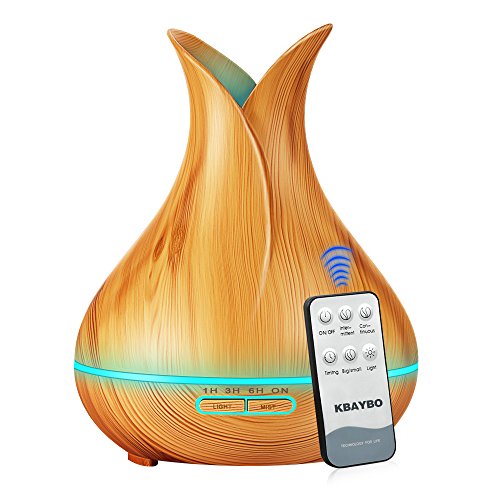 KBAYBO Control Remoto Aroma Difusor de Aceite Esencial de Aromaterapia Humidificador Luces LED 7 Colores