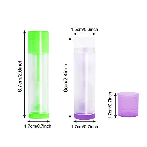 Kbnian 50pcs Envases de Colores para Lapiz Labial con Tapas Transparentes de Rosca, Tubos de Contenedores de Bálsamo Labial, Portátil, Pequeño, 5.5ml, DIY