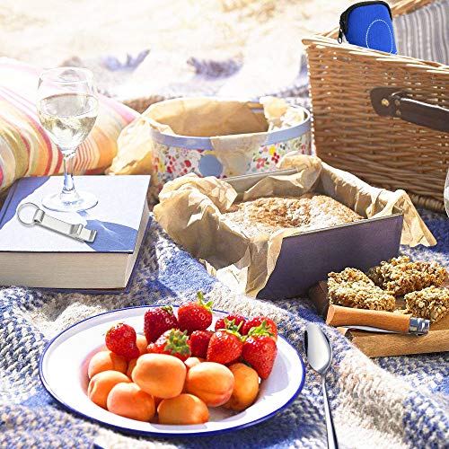 KBNIAN Cubiertos para Camping, Set de Cubiertos para Acampar de Acero Inoxidable con Estuche de Neopreno, Juegos de Cubiertos Ideales para Acampar, Picnic, Festivales y Viajes（6pcs）