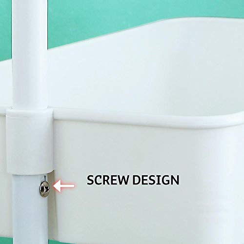 KDBEB 3 Nivel Carro con Ruedas,Blanco Acero Carros de Peluqueria Profesional con Asas Ergonómicas para Joyería Cosmética