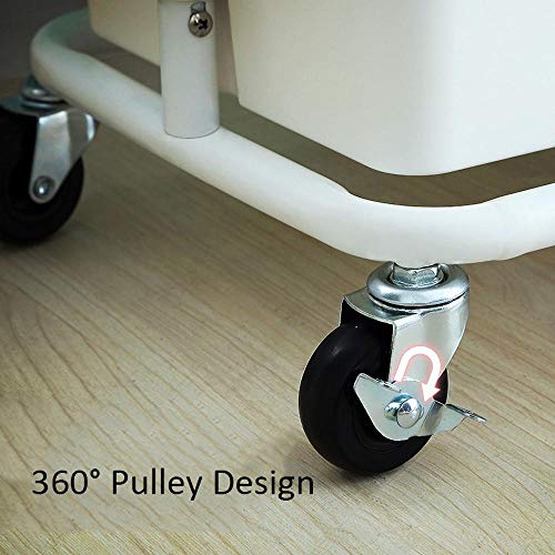 KDBEB 3 Nivel Carro con Ruedas,Blanco Acero Carros de Peluqueria Profesional con Asas Ergonómicas para Joyería Cosmética