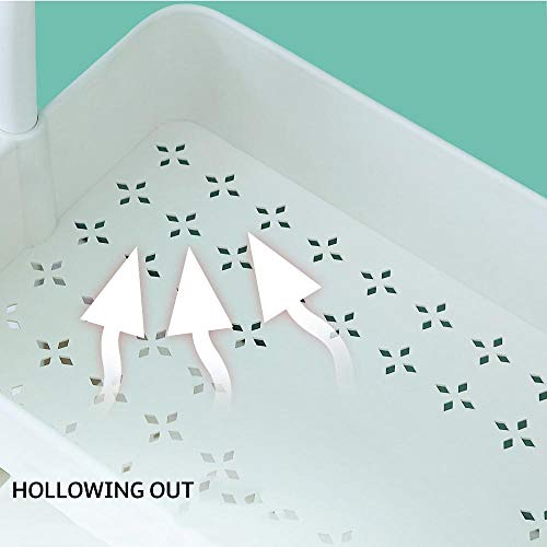 KDBEB 3 Nivel Carro con Ruedas,Blanco Acero Carros de Peluqueria Profesional con Asas Ergonómicas para Joyería Cosmética