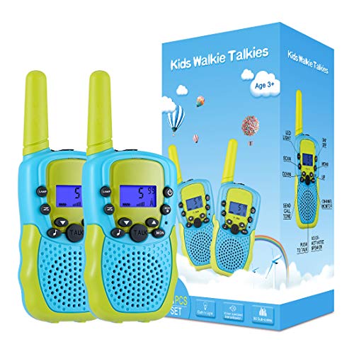 Kearui Juguetes para Niños de 3-8 Años,Walkie Talkie para Niños 8 Canales LCD Pantalla VOX Larga Distancia 3KM,Regalos para Niños o Niñas de 3 a12 Años