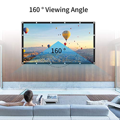 Keenstone Pantalla para Proyector 120 Pulgadas 16:9 HD Antiarrugas Plegable Portátil Lavable, Pantalla de Proyección para Cine en Casa y Patio, Pantalla de Doble Cara, Proyección de Alto Contraste