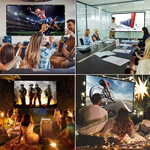 Keenstone Pantalla para Proyector 120 Pulgadas 16:9 HD Antiarrugas Plegable Portátil Lavable, Pantalla de Proyección para Cine en Casa y Patio, Pantalla de Doble Cara, Proyección de Alto Contraste