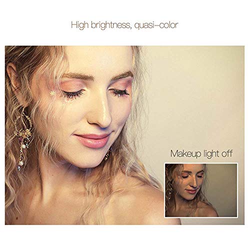 KEEP BETTER Espejo de Maquillaje Iluminado con 21 Luces LED, Plegable, Espejo de Mesa de Doble Cara con 10 aumentos, para Maquillaje o Afeitado