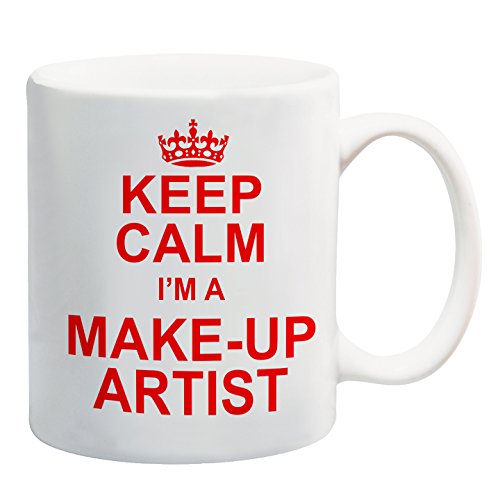 Keep Calm I 'm A make-up Artist rojo taza diseño de muñeco con auriculares Beauty