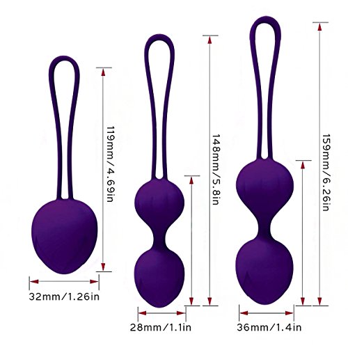 Kegel Ball Kit Masajeador Benwa Ball para mujer Ejercicio del suelo pélvico Kegel Ejercicio Kit de levantamiento de pesas Doctor sugerido para el control de la vejiga (Juego de 3)