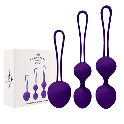 Kegel Ball Kit Masajeador Benwa Ball para mujer Ejercicio del suelo pélvico Kegel Ejercicio Kit de levantamiento de pesas Doctor sugerido para el control de la vejiga (Juego de 3)