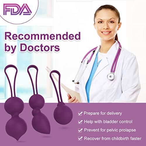 Kegel - Bolas Kegel de silicona para reforzar el suelo pélvico, ejercicios para el control vesical, para mujeres, principiantes, color morado