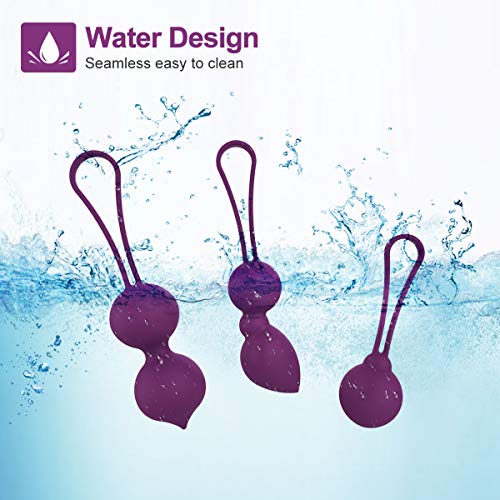 Kegel - Bolas Kegel de silicona para reforzar el suelo pélvico, ejercicios para el control vesical, para mujeres, principiantes, color morado