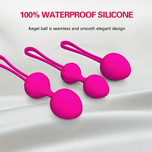 Kegel pelota de ejercicios for mujeres, silicona, peso rosado, Kegels Trainer Set Kit