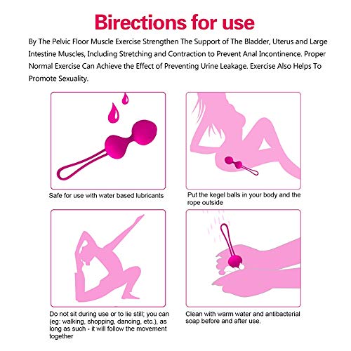 Kegel pelota de ejercicios for mujeres, silicona, peso rosado, Kegels Trainer Set Kit