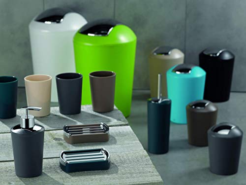 kela 22272 – Papelera con Tapa oscilante (Marta, diámetro 15 cm, 1,7 L, plástico, 15 x 15 x 21 cm, plástico Gris