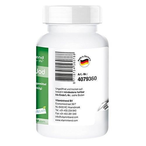 Kelp 300mcg – Yodo de algas Kelp – 360 comprimidos para ¡1 AÑO! – Para la tiroides – Suplemento de yodo natural