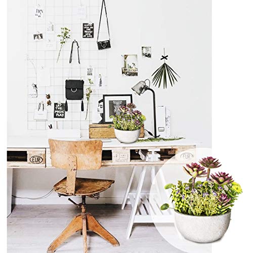 KELZIA Planta Artificial - 1 Maceta con Decoracion de Plantas Falsas - Escritorio de Oficina, Mesa, Ventanas, Repisas, Chimenea, Estanteria - Regalo de Decoración para Ocasiones Especiales (Granate)