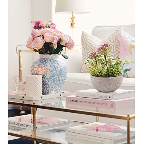 KELZIA Planta Artificial - 1 Maceta con Decoracion de Plantas Falsas - Escritorio de Oficina, Mesa, Ventanas, Repisas, Chimenea, Estanteria - Regalo de Decoración para Ocasiones Especiales (Granate)