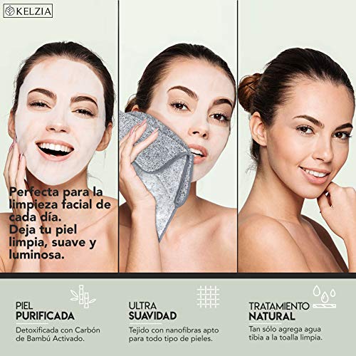 6 Pack Toallas Faciales De Microfibra Reutilizables Para Remover  Maquillaje, Paño De Carbón De Bambú Para La Cara, Paños Faciales Para Baño