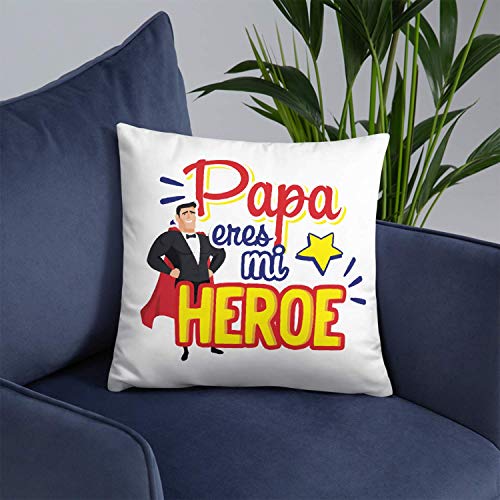 Kembilove Cojín para Padre – Cojines Padres con Frases Graciosas Papá Eres mi Héroe – Regalos Originales para el día del Padre – Cojines Suaves y Cómodos