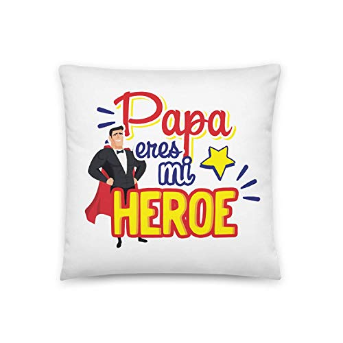 Kembilove Cojín para Padre – Cojines Padres con Frases Graciosas Papá Eres mi Héroe – Regalos Originales para el día del Padre – Cojines Suaves y Cómodos