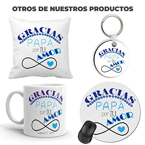 Kembilove Taza de Café Padre Personalizada – Taza de Desayuno Gracias Papá por tu Amor – Tazas de Café y Té para Papas – Taza de Cerámica Impresa – Regalo Original Taza de 350 ml
