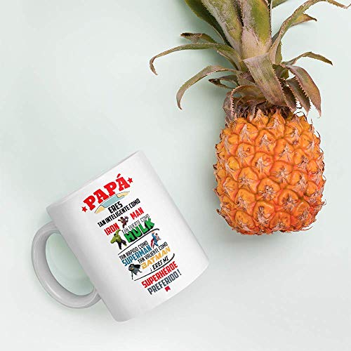 Kembilove Taza de Café para Papá Eres mi Superhéroe Preferido – Taza de Desayuno para Regalar el día del Padre – Tazas de Café y Té para Padres y Abuelos – Regalo Original