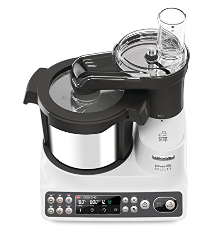 Kenwood KCook Multi CCL401WH - Robot de cocina multifunción de 1500 W, hasta 180ºC, bol de 4.5 L, 6 programas predefinidos, accesorios incluidos, clase A, gris/blanco