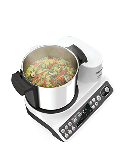 Kenwood KCook Multi CCL401WH - Robot de cocina multifunción de 1500 W, hasta 180ºC, bol de 4.5 L, 6 programas predefinidos, accesorios incluidos, clase A, gris/blanco