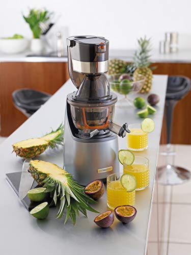 Kenwood PureJuice Pro Extractor de nutrientes, licuadora de zumos naturales, entrada dual alimentos, depósito para pulpa, función aclarado y tapón anti-goteo 240 W, 1.5 L, plástico, aluminio