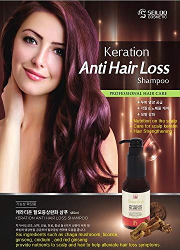 Keration Anti Hair Loss Shampoo 485ml Anti-Adelgazamiento, cuero cabelludo que pica, extractos naturales nutrientes Nutrir, Todo tipo de cabello