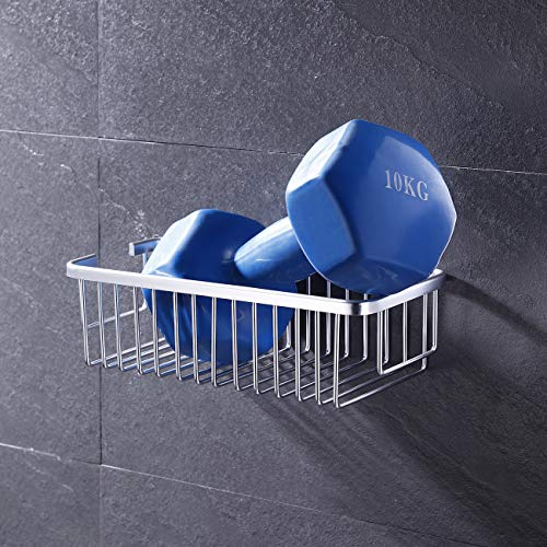 KES Cesta ducha metalico rectangular Cestillo Baño 30 x 13.5 cm, Aluminio, Anodizado A4023
