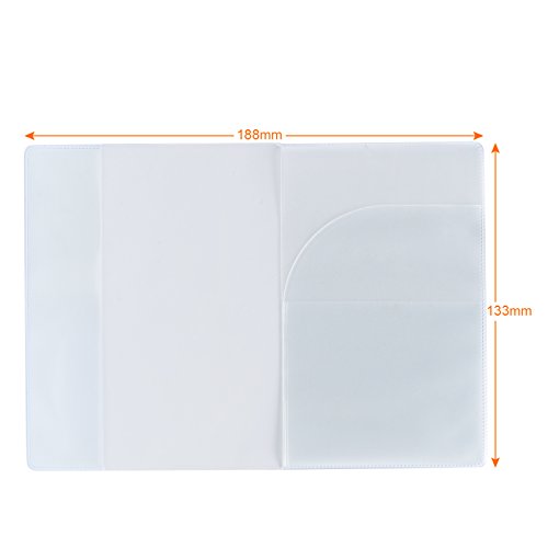 Kesote Claro Transparente Viajar Pasaporte Funda Cubierta de Plástico, Paquete de 5