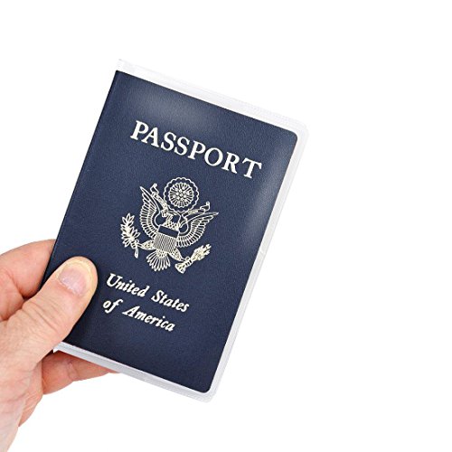 Kesote Claro Transparente Viajar Pasaporte Funda Cubierta de Plástico, Paquete de 5