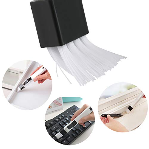 Kesote Conjunto de 4 Cepillos para Ventanas 2 en 1 Cepillo con Cuchara Desmontable + 3 Pinceles con Cerdas de Plástico, Hierro y Cobre Ideal para Ventana de Hogar u Oficina