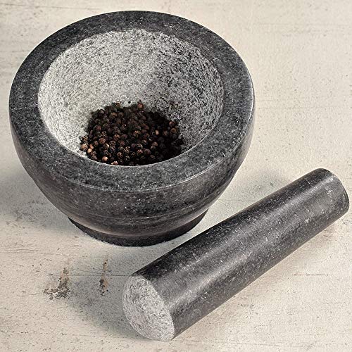 Kesper 71501 - Mortero y maza de Granito, 16 x 8 centímetros, Color Negro
