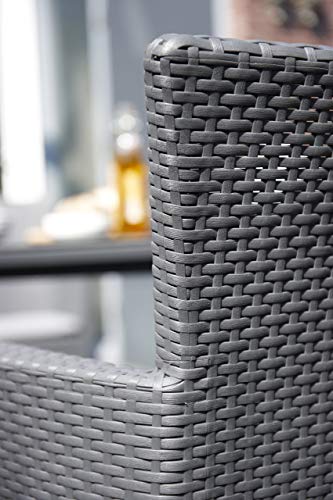 Keter Iowa Sillón de exterior e interior con cojín incluido, Grafito