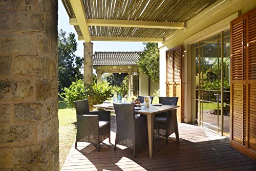 Keter Iowa Sillón de exterior e interior con cojín incluido, Grafito