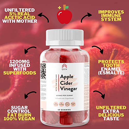 Keto Gummies Sidra de Manzana 1200mg (30 DIAS) - 100% natural y SIN azúcar (0.3g), ACV Puro + Vegano (PECTINA) + B6 + B12 + B9 - Dieta keto, Acelera Metabolismo, Detox & Protege tus Dientes +MEDICOS