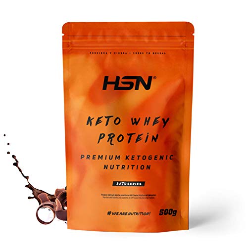 Keto Whey Protein | Aislado de Suero CFM + Aceite MCT de Coco + Enzimas Digestivas Digezyme | Grass-Fed | Apto Vegetariano, Sin Gluten, Sabor Chocolate, 500 gr