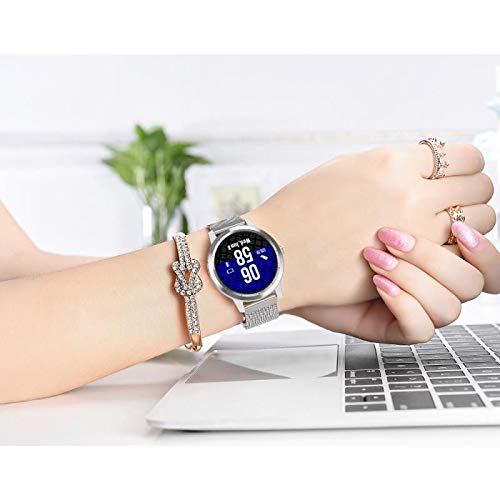 Keweni Compatible con Garmin Vivoactive 3 Correa,Pulsera de Repuesto de Acero Metal Inoxidable para Garmin Vivoactive 3/Vivoactive 3 Music/Forerunner 645 Music/Forerunner 245 Smart Watch (Negro)