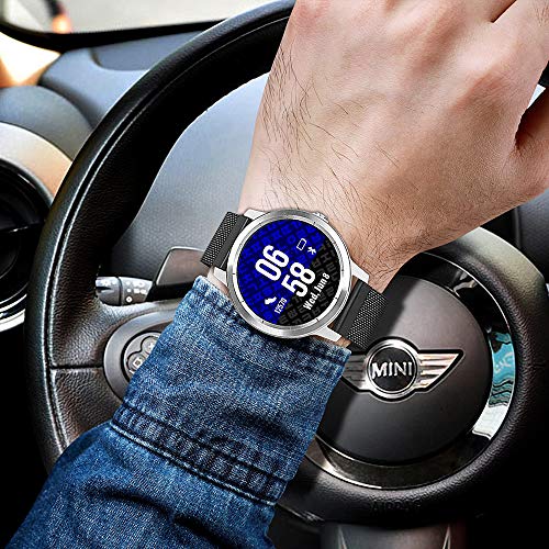 Keweni Compatible con Garmin Vivoactive 3 Correa,Pulsera de Repuesto de Acero Metal Inoxidable para Garmin Vivoactive 3/Vivoactive 3 Music/Forerunner 645 Music/Forerunner 245 Smart Watch (Negro)