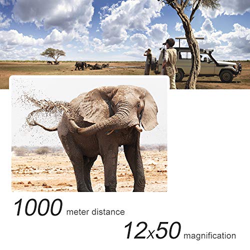 K&F Concept Telescopio Monocular 12 x 50 HD Nitrógeno IP68 Impermeable Spotting Scope Monculares Portátil Telescopio con Clip de teléfono para la observación de Animales o Aves/Viajes de Caza
