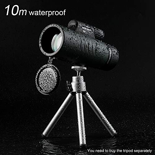 K&F Concept Telescopio Monocular 12 x 50 HD Nitrógeno IP68 Impermeable Spotting Scope Monculares Portátil Telescopio con Clip de teléfono para la observación de Animales o Aves/Viajes de Caza