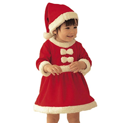 Kfnire Traje de Navidad, bebé Santa Claus Disfraz de Navidad 6-18 monthe (6-9 Meses)