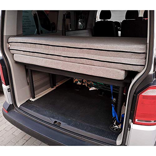 KFoam.es Colchón Plegable con Viscoelástica para Volkswagen T4, T5, T6, Multivan, California Beach y Caravelle 185x148x8 cm