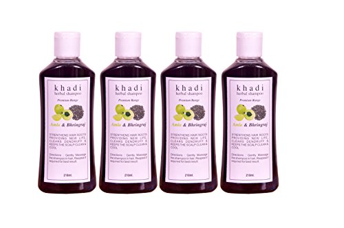 khadi Herbal Premium gama Natural Amla y bhringraj Champú Pack de 4