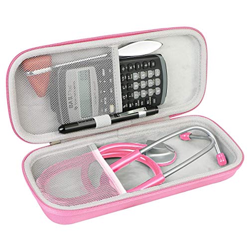 Khanka Duro Viaje Estuche Bolso Funda para estetoscopio 3M Littmann Classic Fonendoscopio (Rosado)