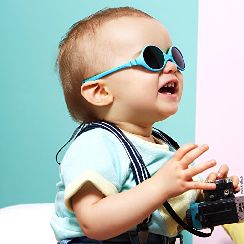 Ki ET LA – Gafas de sol para Bebé modelo Diabola – 100% irrompibles - color Azul Verdoso – 0-18 meses