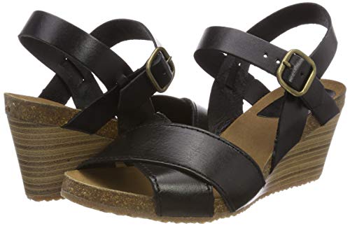 Kickers Salambo, Sandalias de Punta Descubierta para Mujer, Negro (Noir 8), 40 EU