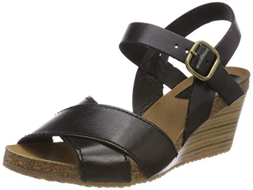 Kickers Salambo, Sandalias de Punta Descubierta para Mujer, Negro (Noir 8), 40 EU
